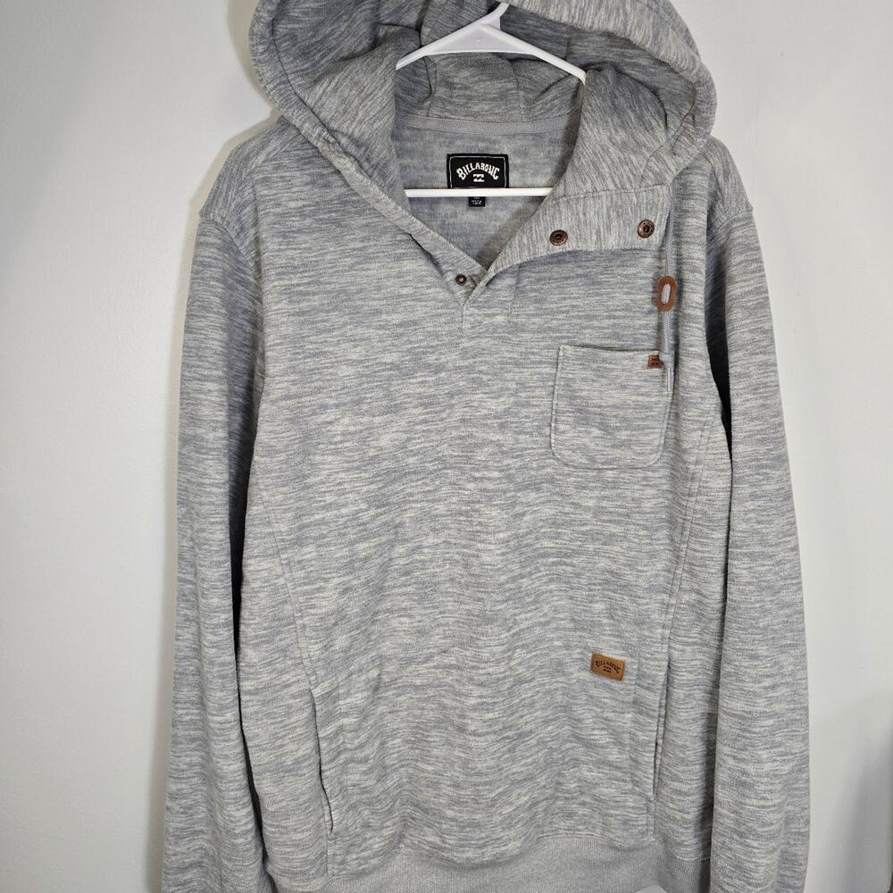 Billabong Men's Grey Heathered Pullover Hoodie sz Large